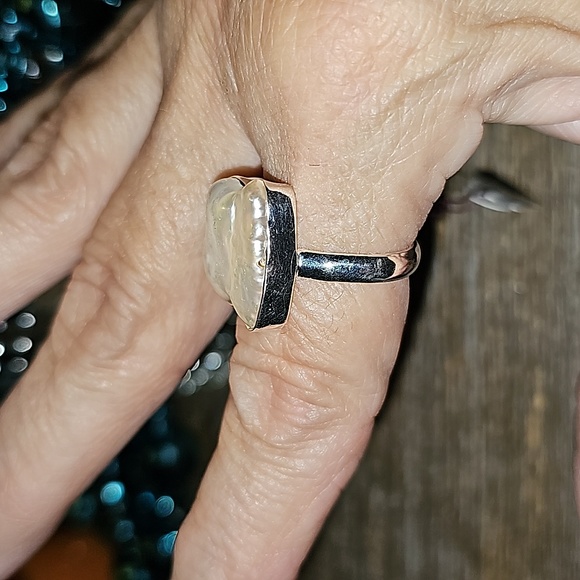 New Baroque pearl  Ring size 9.5  sterling silver - Picture 4 of 8